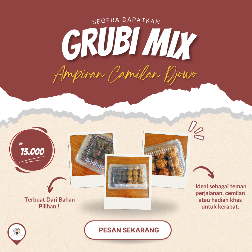 

Grubi Ubi Kremes Manis Gula Jawa (isi 42 pcs) / 1 Pak Isi 42Pcs GRUBI - Ampiran Camilan Djowo