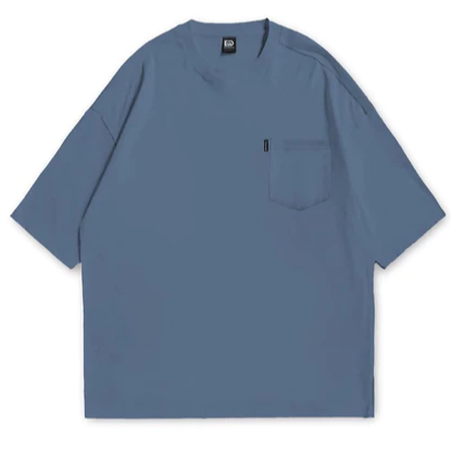 Baju Kaos Polos Oversize Distro Saku Pria Wanita - Cotton Combed 20s