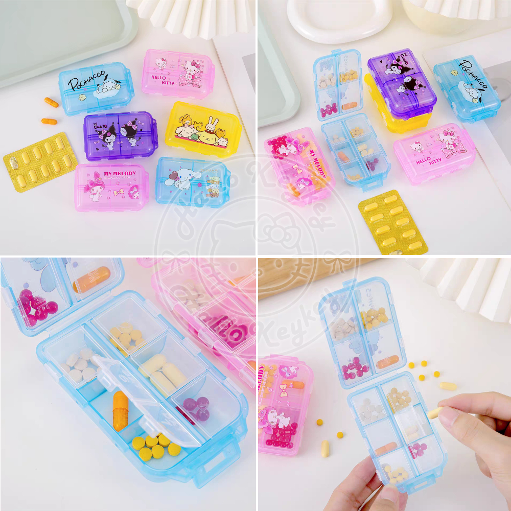kotak obat pill case kitty melody kuromi cinnamoroll pochacco pompurin