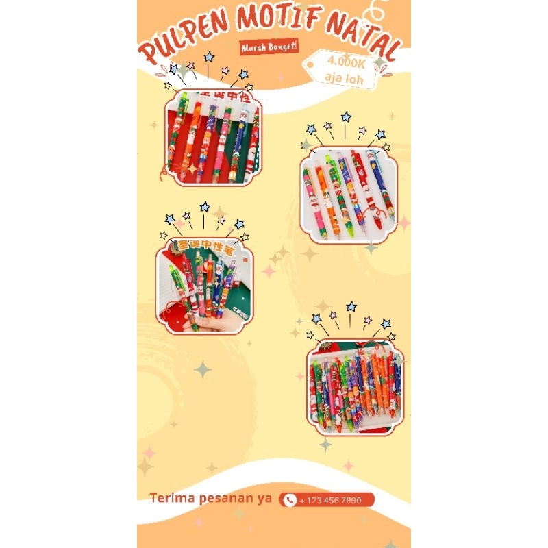 

pulpen natal yang banyak sekali motifnya dan lucu banget