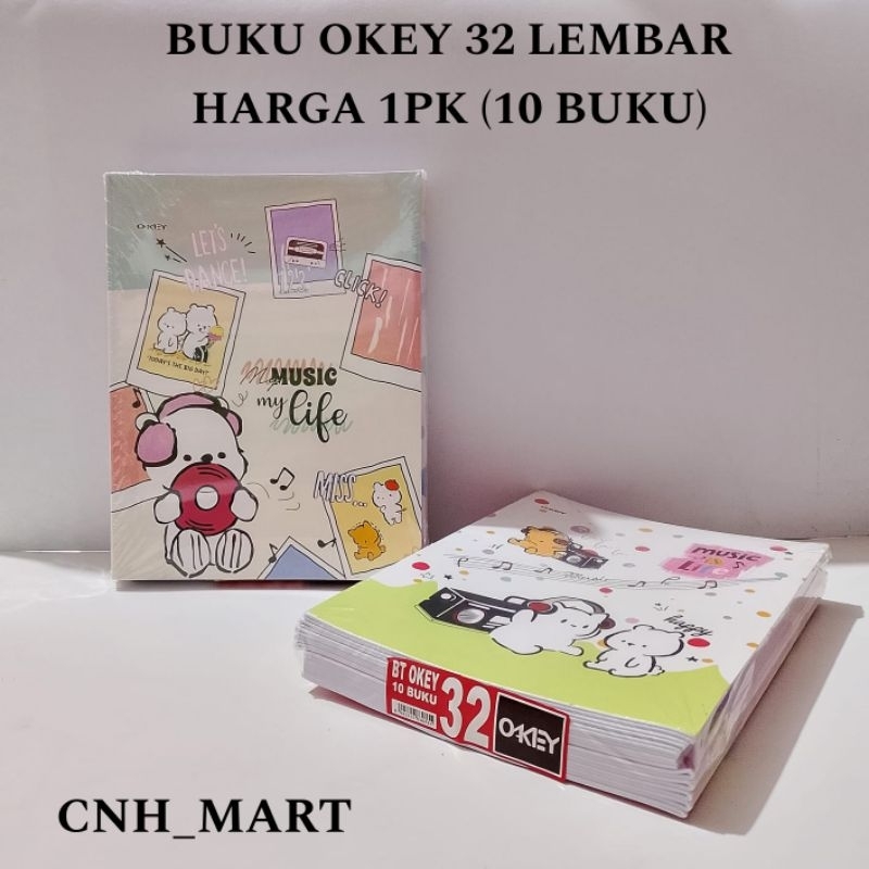 

(10 Pcs) Buku Tulis Okey 32 Kiky - Buku Tulis Murah Isi 32 Lembar Okey Harga 1 pak 10 Pcs