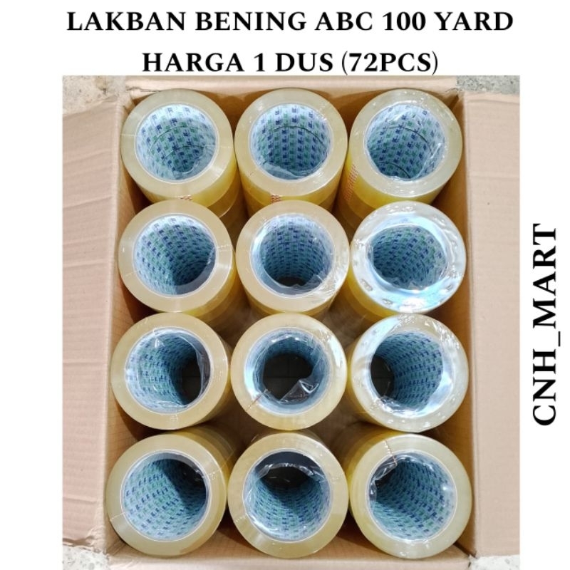 

1 Dus (72) Pcs Lakban 45 x 100 Yard ABC Bening - Coklat - Lakban -Opp - Harga 1 Dus Isi 72Pcs