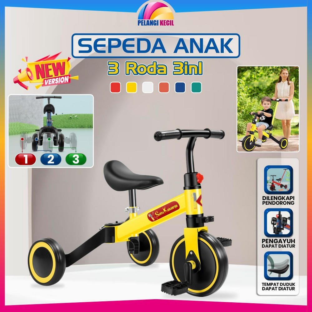 Sepeda Keseimbangan Anak Pus Bike 2in1 / Balance Bike Ride On Kids / Mainan Sepeda Anak Roda 3 Pelan