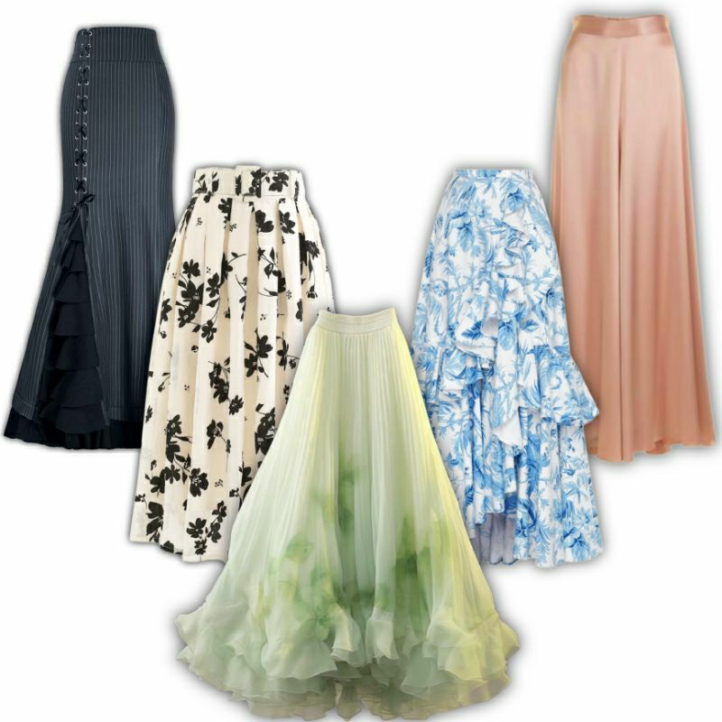 [PL] Rok PREMIUM Panjang & Midi Megar / Mayung / Span Se Lutut / Kebaya / Kantor / Formal / Tutu Bru