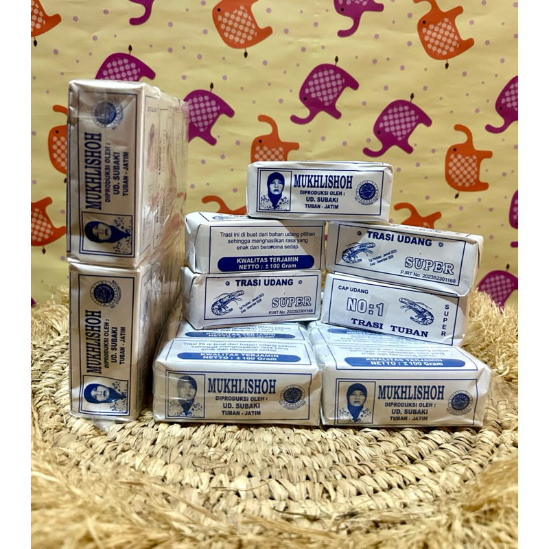 

Trasi Udang Super Mukhlishoh 100 gr 1 Pack (isi 10) Asli Tuban