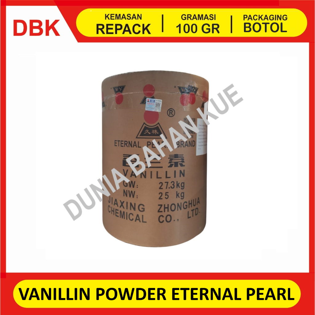 

VANILLIN POWDER ETERNAL PEARL / VANILLI POWDER / BUBUK VANILLA ETHYL - REPACK 100 GR