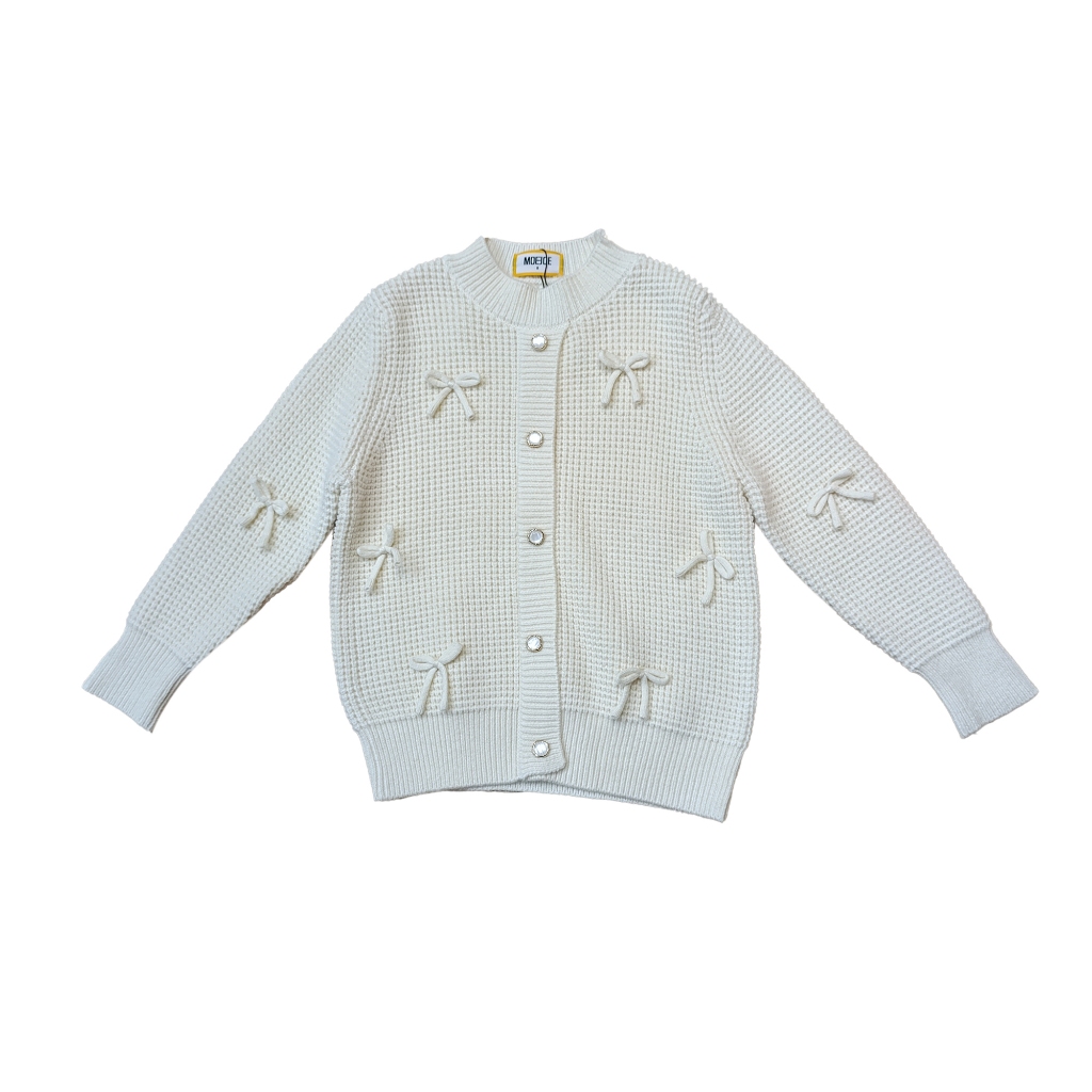 MOEJOE Cardigan Knit with Mini Ribbon Tie Anak Perempuan