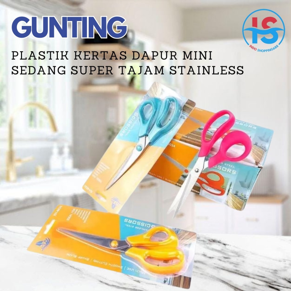 

IS - GUNTING PLASTIK KERTAS DAPUR MINI SEDANG SUPER TAJAM STAINLESS