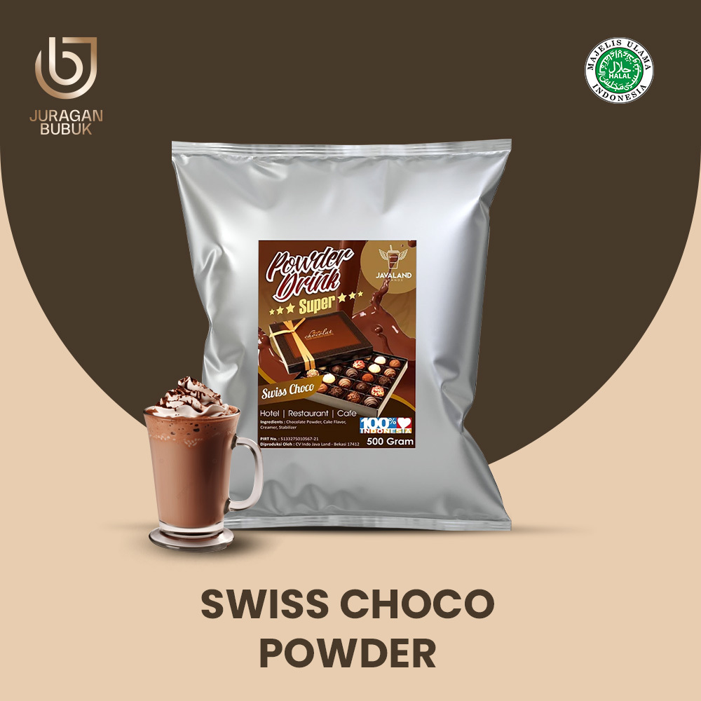 

Bubuk Minuman Rasa Swiss Choco Bubble drink Powder drink Ice Blended 1kg Javaland minuman instan