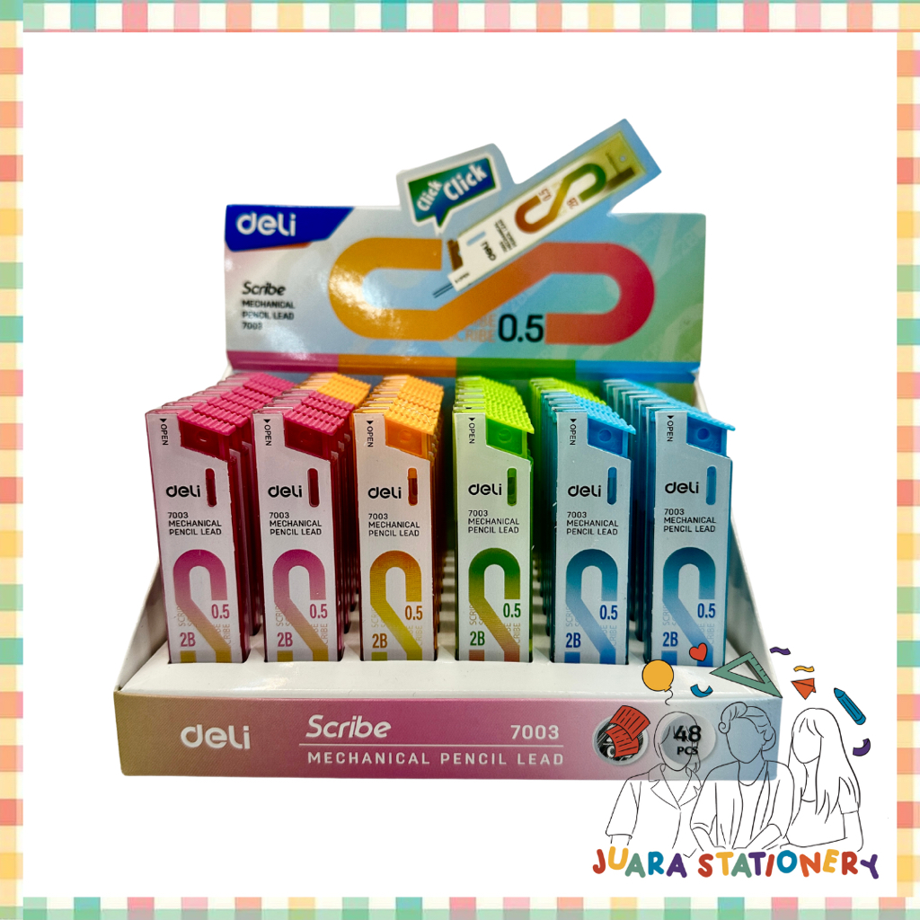 

(606) Refill Pensil Mekanik Deli E7003 0.5 2B / Isi Pensil 2B Isi Pensil Premium Tidak Mudah Patah