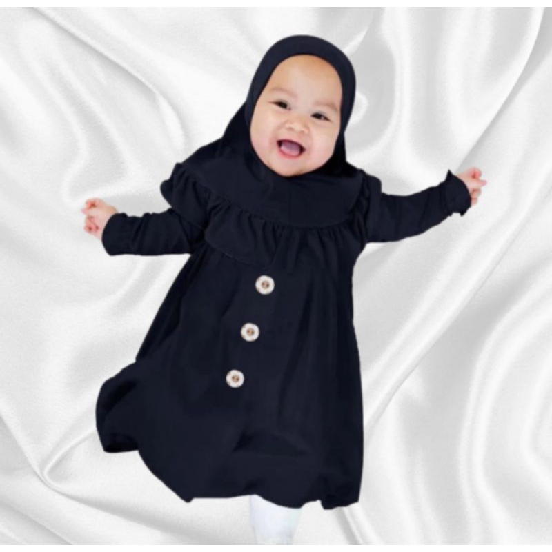 Set Gamis Kancing Bayi Perempuan New Born