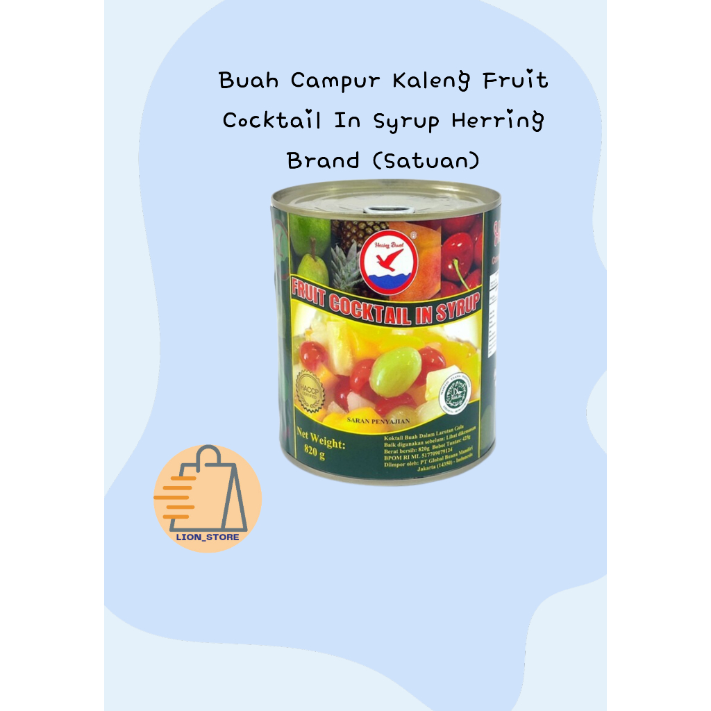 

Buah Campur Kaleng Fruit Cocktail In Syrup Herring Brand (Satuan)