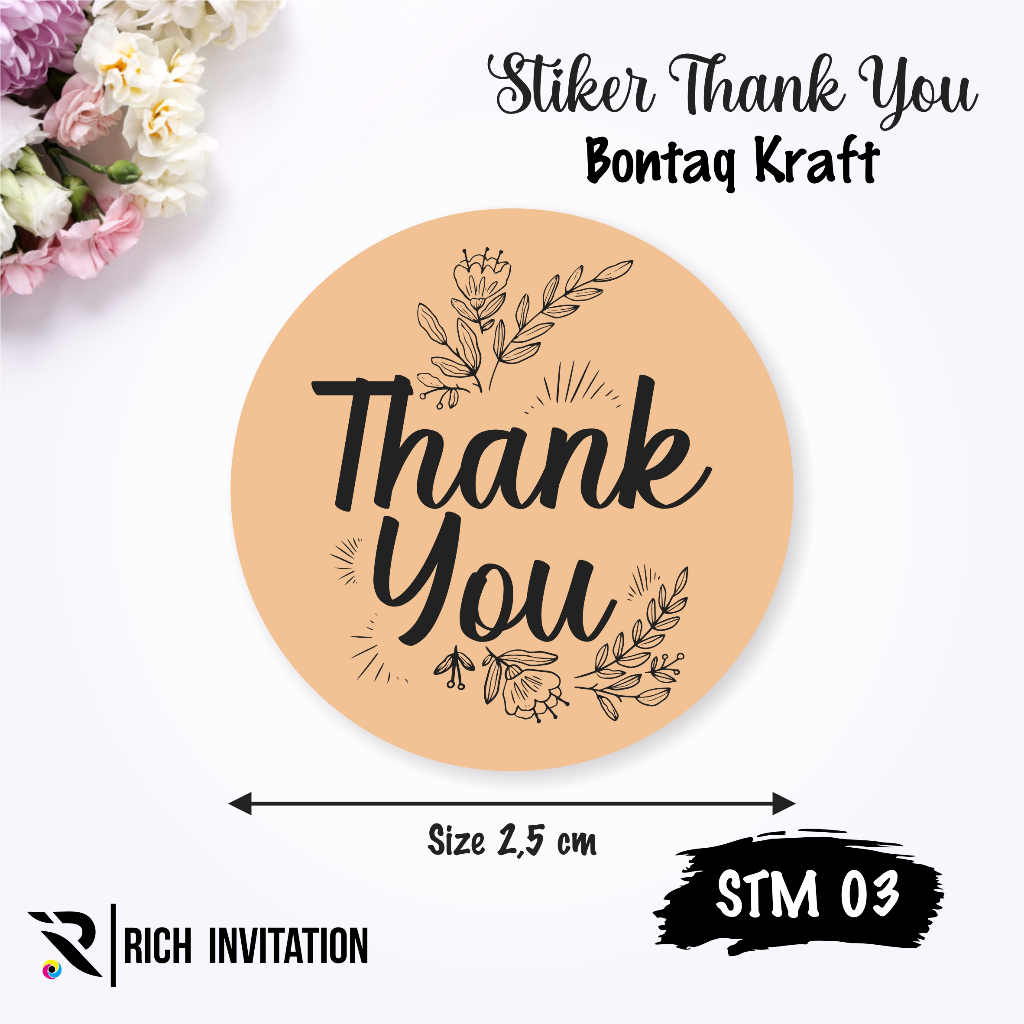 

[30 PCS] STIKER THANK YOU KRAFT COKLAT BULAT - STM 03
