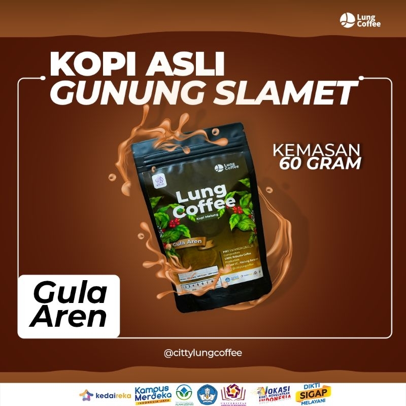 

Lung Coffe Kopi Gula Aren Siap Seduh Kopi Asli Gunung Slamet Kopi Melung Kemasan 60g