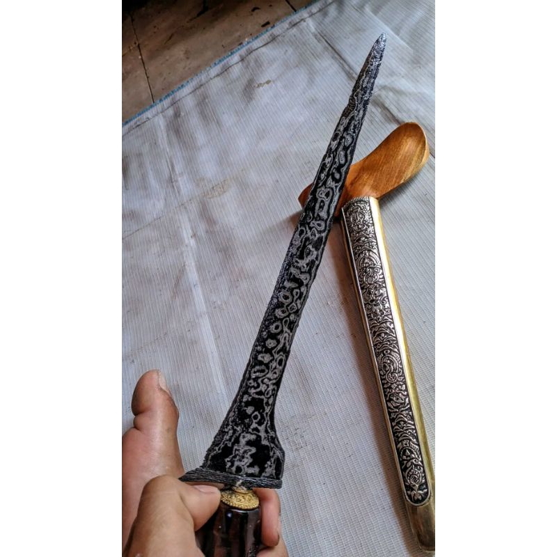 Keris brojol jaminan sepuh tangguh Mataram kuno dwi pamor, udan mas tiban dan rojo gundolo