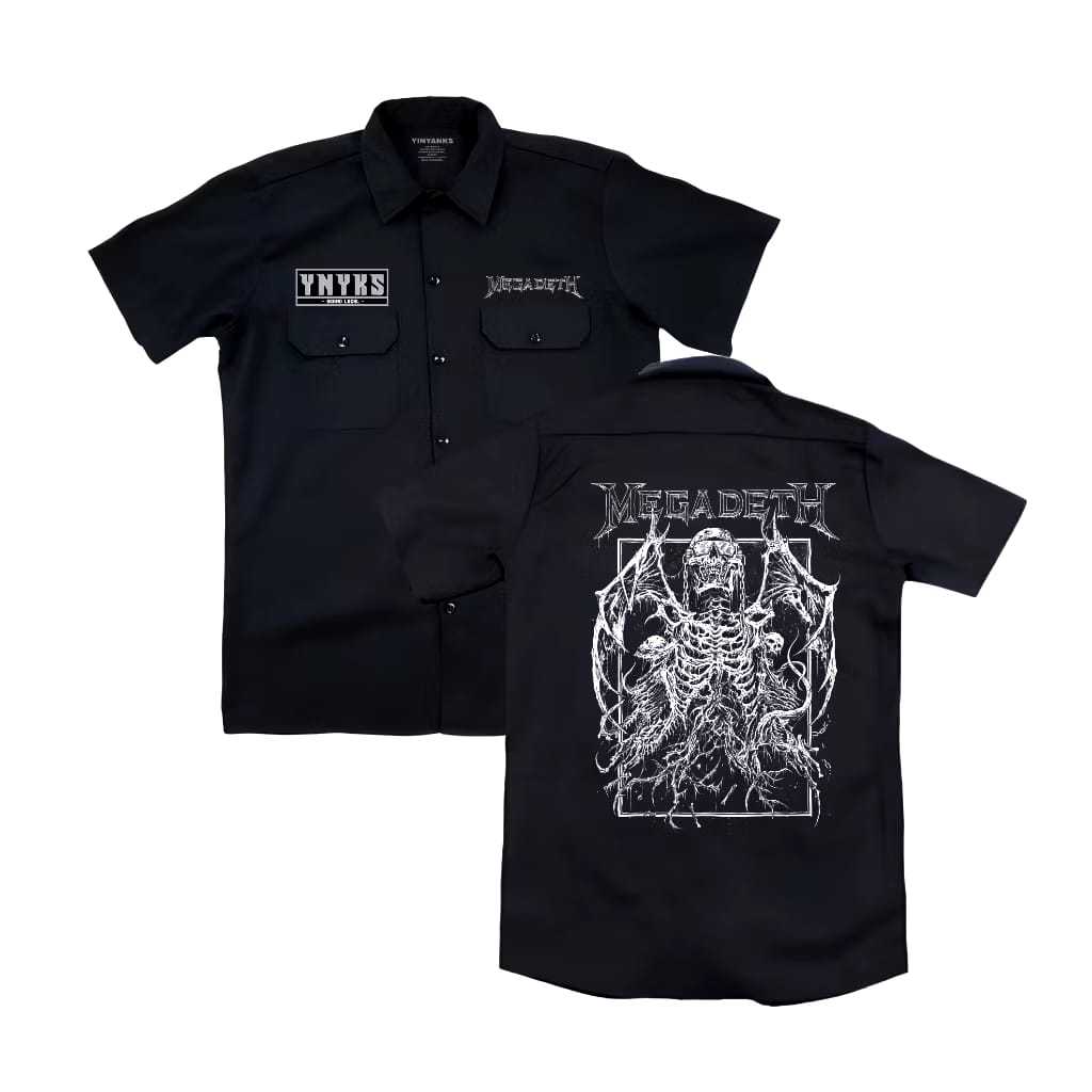 Zuro clothing Workshirt megadeth murder Kemeja Kerja PDH Bahan Katun
