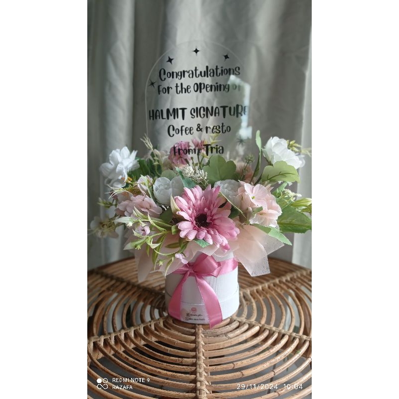 mini akrilik bloom box papan akrilik ucapan bunga ucapan uk. a5