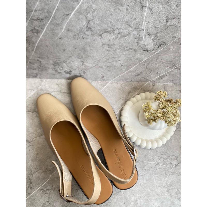 Sepatu kulit Hak Wanita - Sepatu Dania Hak 3 Cm