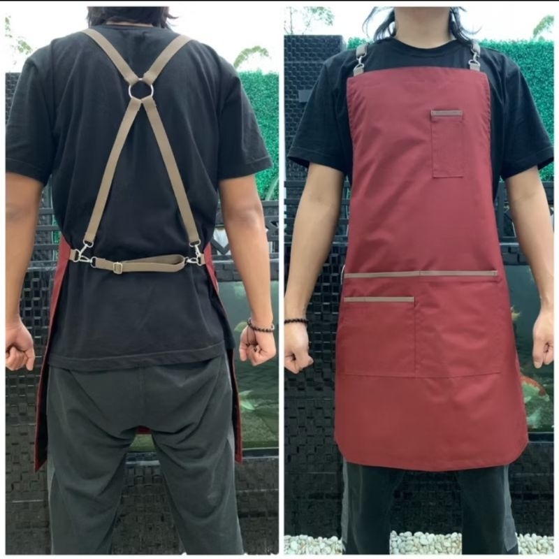 ALIMRAN Tali Apron X-strap adjustable Tali Celemek Leather Tali Kulit X Tali Webing Apron Model X