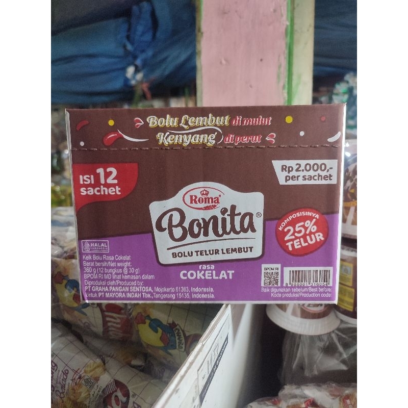 

Roma Bonita Bolu Telur Lembut Isi 12pcs