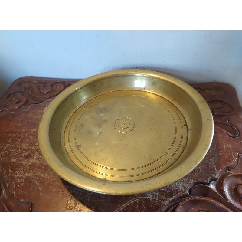 Nampan Kuningan Lawasan Jadul original vintage