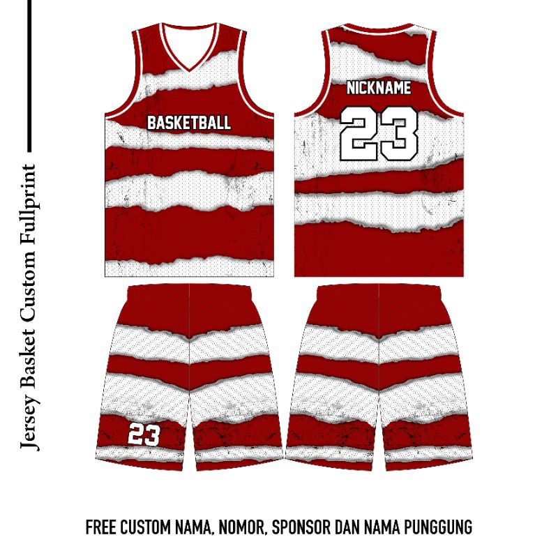 JERSEY BASKET CUSTOM FREE DESIGN FULL PRINTING