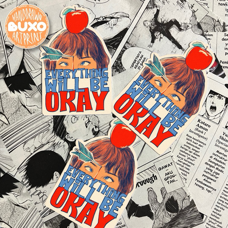 

buxo - EVERYTHING WILL BE vinyl sticker / sticker film movie series lucu tumbler laptop koper motor