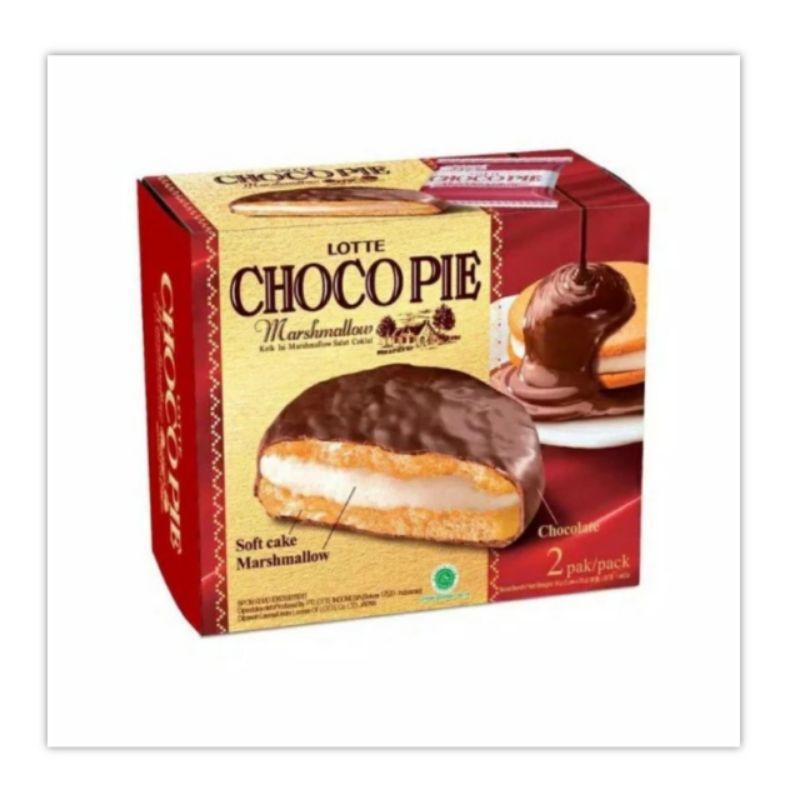 

Chocopie Choco Pie Marshmallow isi 2 Lotte Biskuit Cemilan