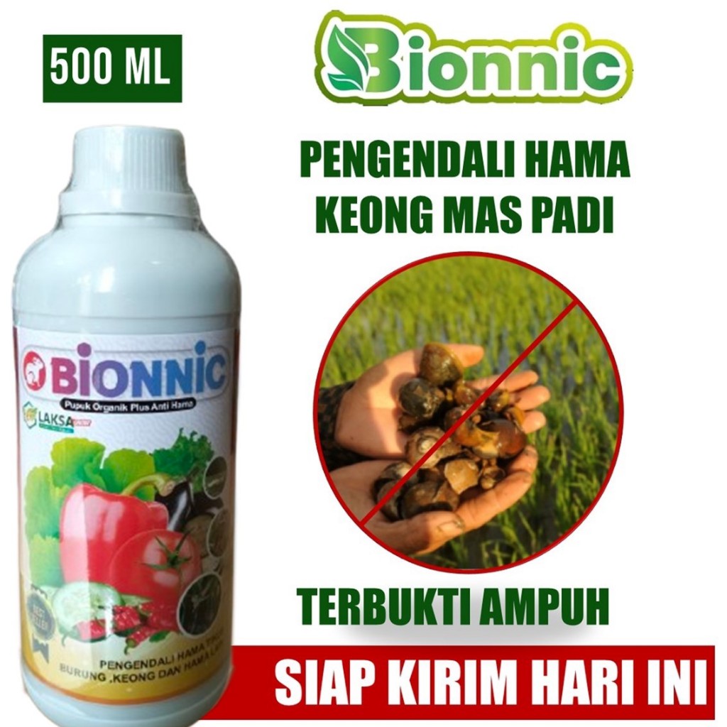 BIONNIC 500 ML Racun Keong Sawah Pemakan Padi, Obat Pengendali Hama Keong Sawah - Pupuk Fungisida Pe