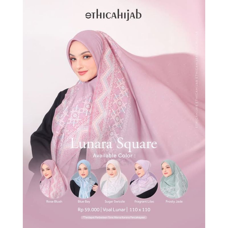 HIJAB ETHICA SEGIEMPAT MOTIF LUNARA SQUARE BY ETHICA HIJAB
