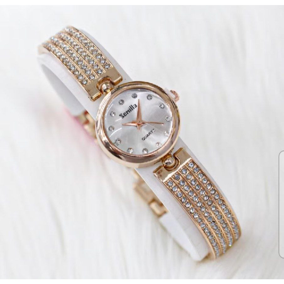 JAM TANGAN SEMILLA GELANG SWAROVSKI BULAT MEWAH