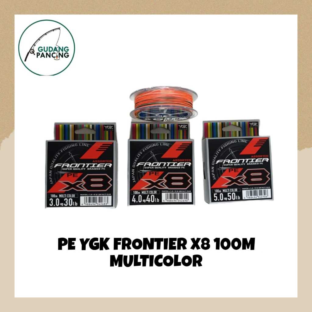 Senar Pancing PE YGK  FRONTIER X8 100M MULTICOLOR