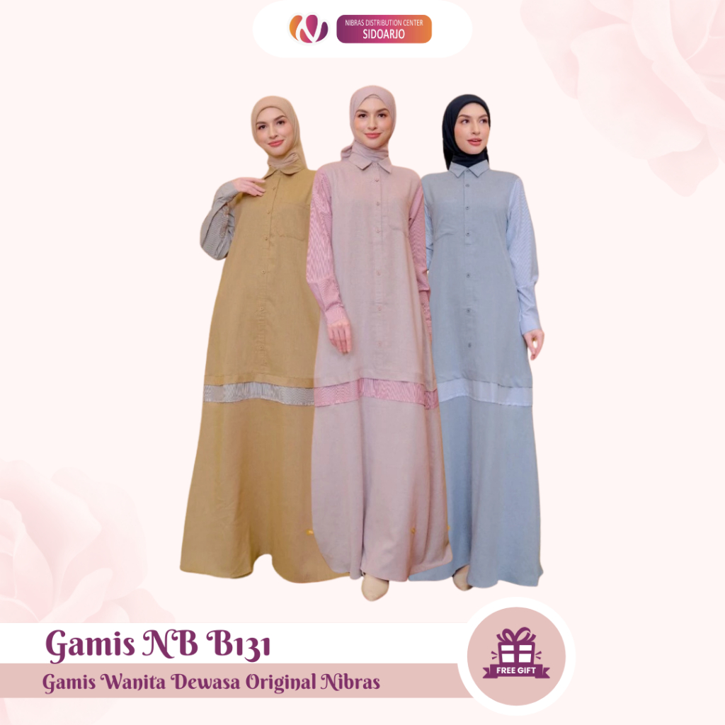 Gamis Polos Remaja Terbaru - Long Dress Nibras Gamis NB B131