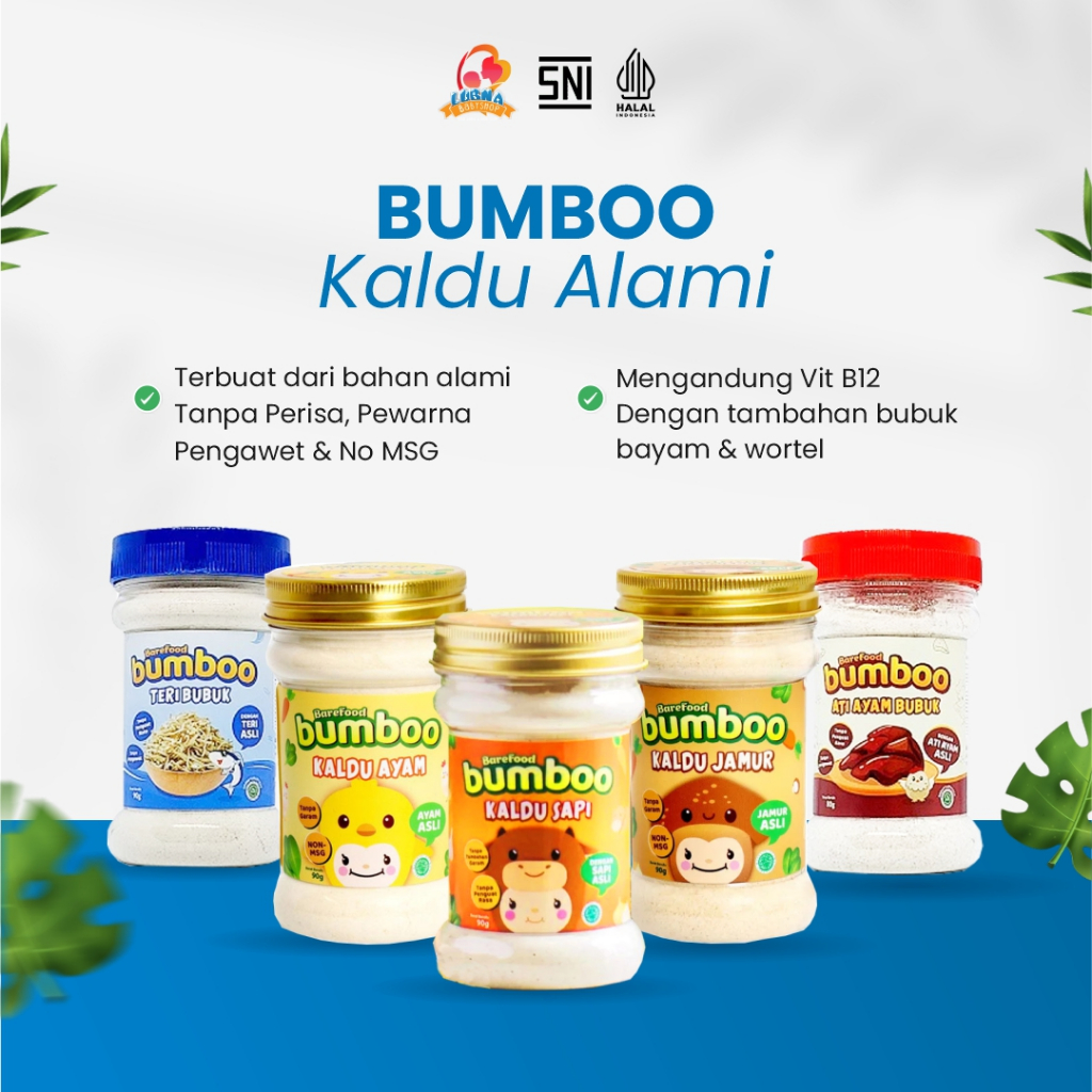 

BUMBOO Kaldu Bubuk Jamur Sapi Ati Ayam Teri Bumbu untuk Makanan MPASI Si Kecil Tanpa MSG, Gula dan Garam