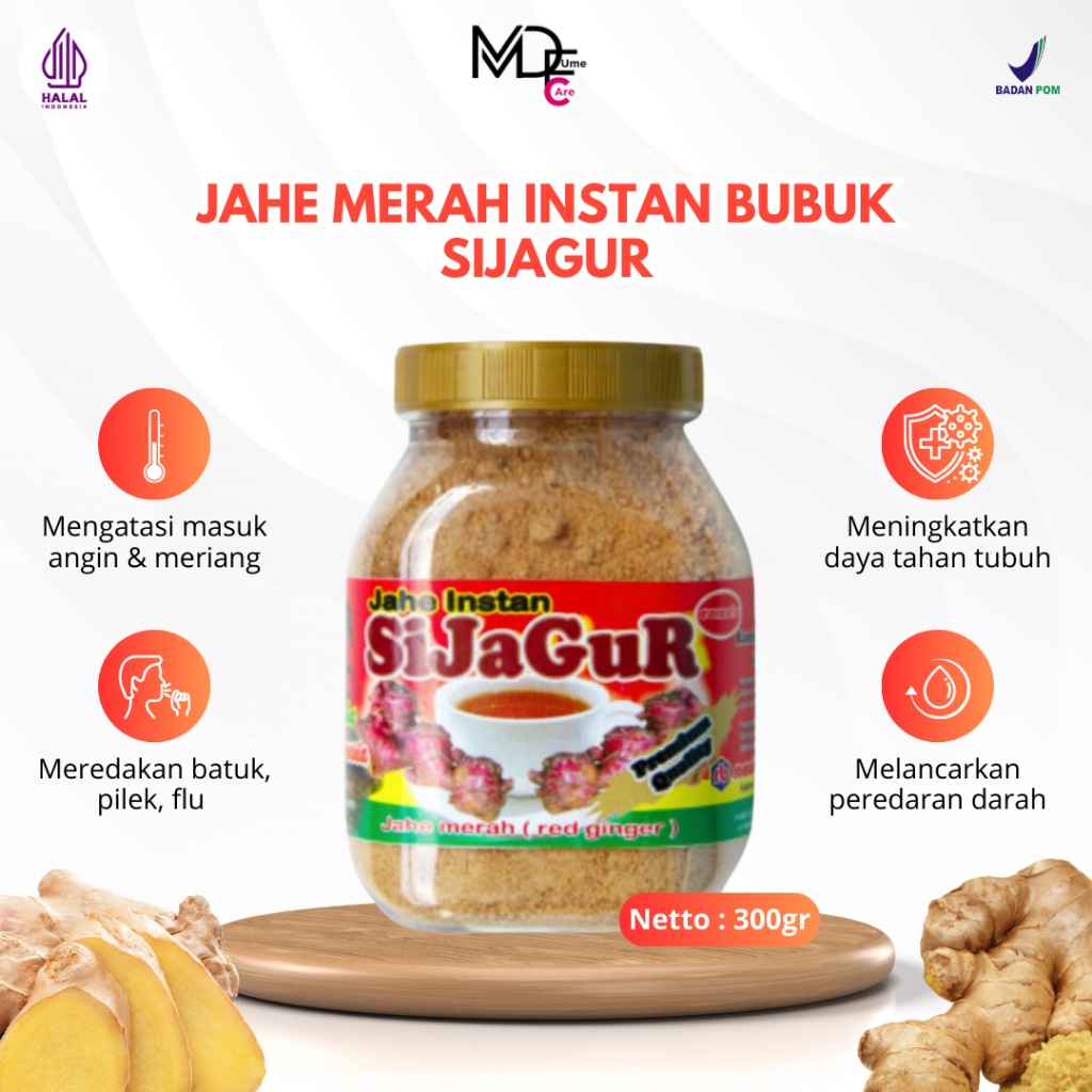 

Jahe Merah Instan Bubuk SIJAGUR Toples 300gr Premium Meningkatkan Daya Tahan Tubuh