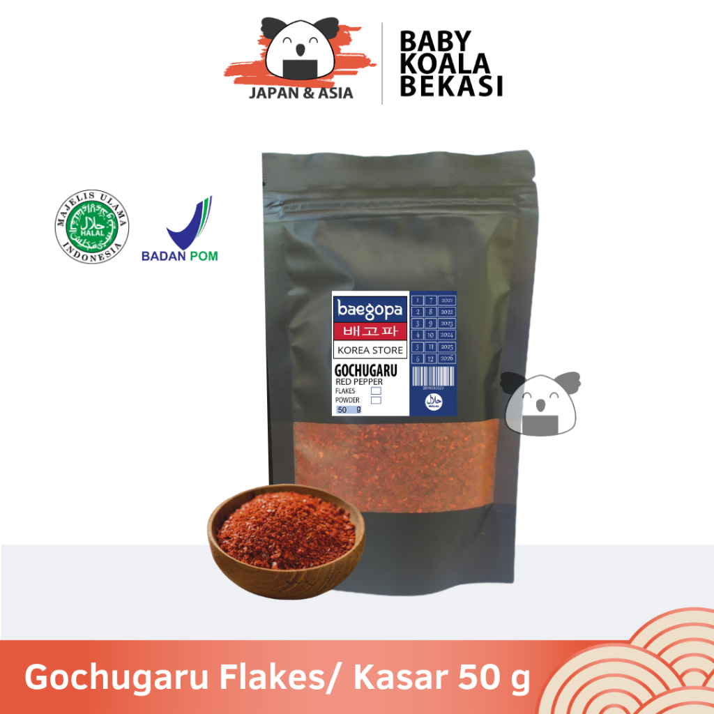 

GOCHUGARU Cabai Korea Kasar Kimchi 50 g │ Cabe Bubuk Kering Chili Flakes. - Bekasi