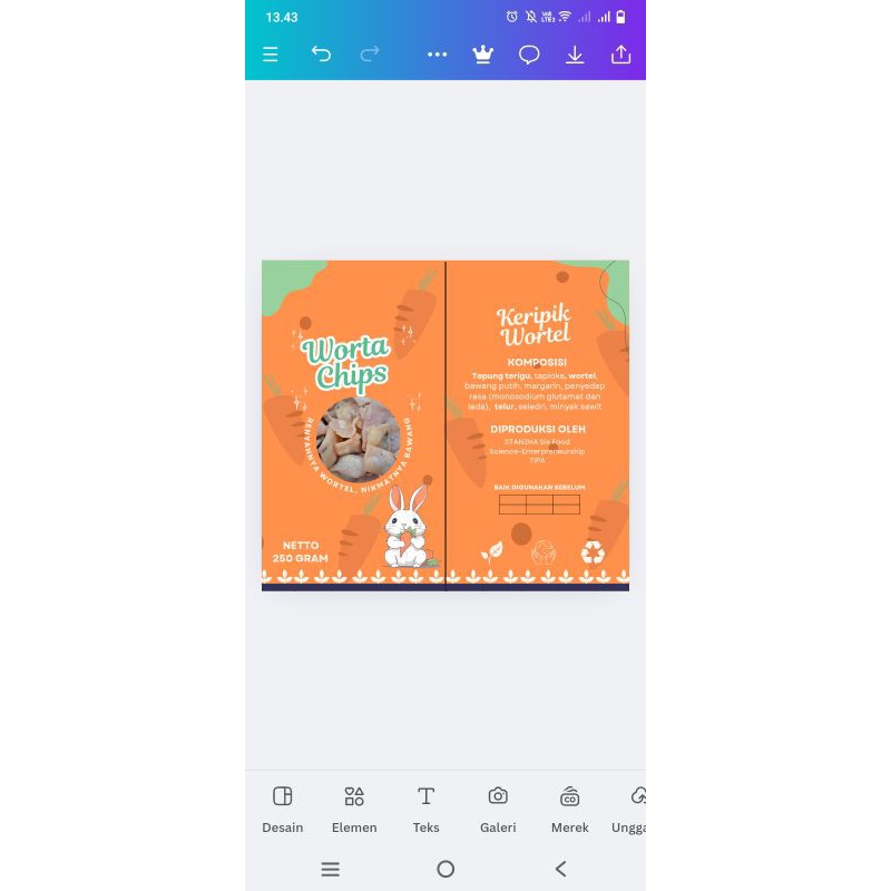 

WORTA CHIPS- keripik bawang dengan ekstrak wortel