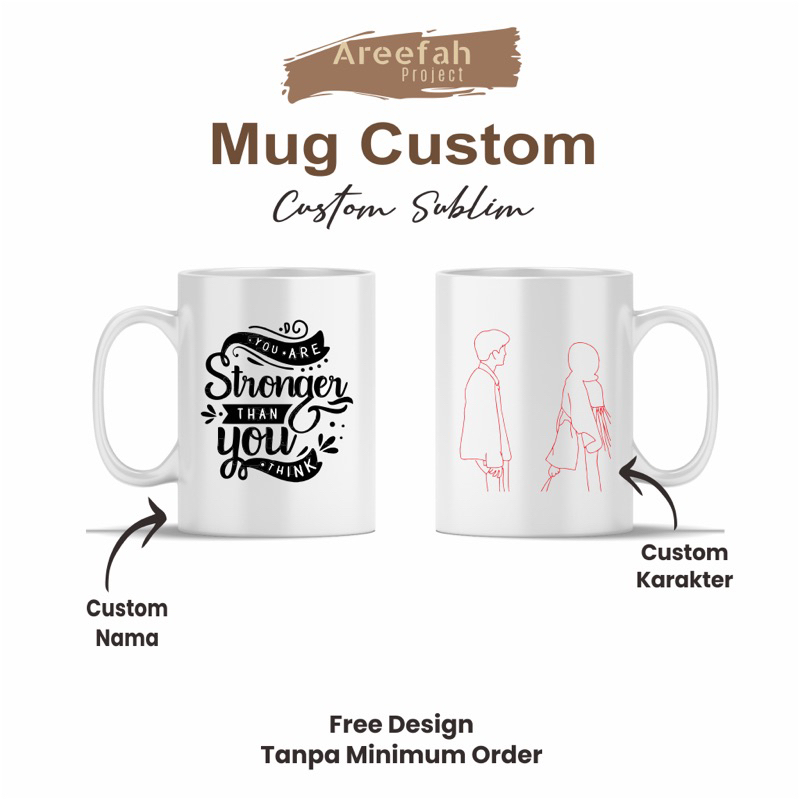 

Cetak MUG CUSTOM Satuan 300ml Custom Nama/Logo/Foto/Gambar Free Desain