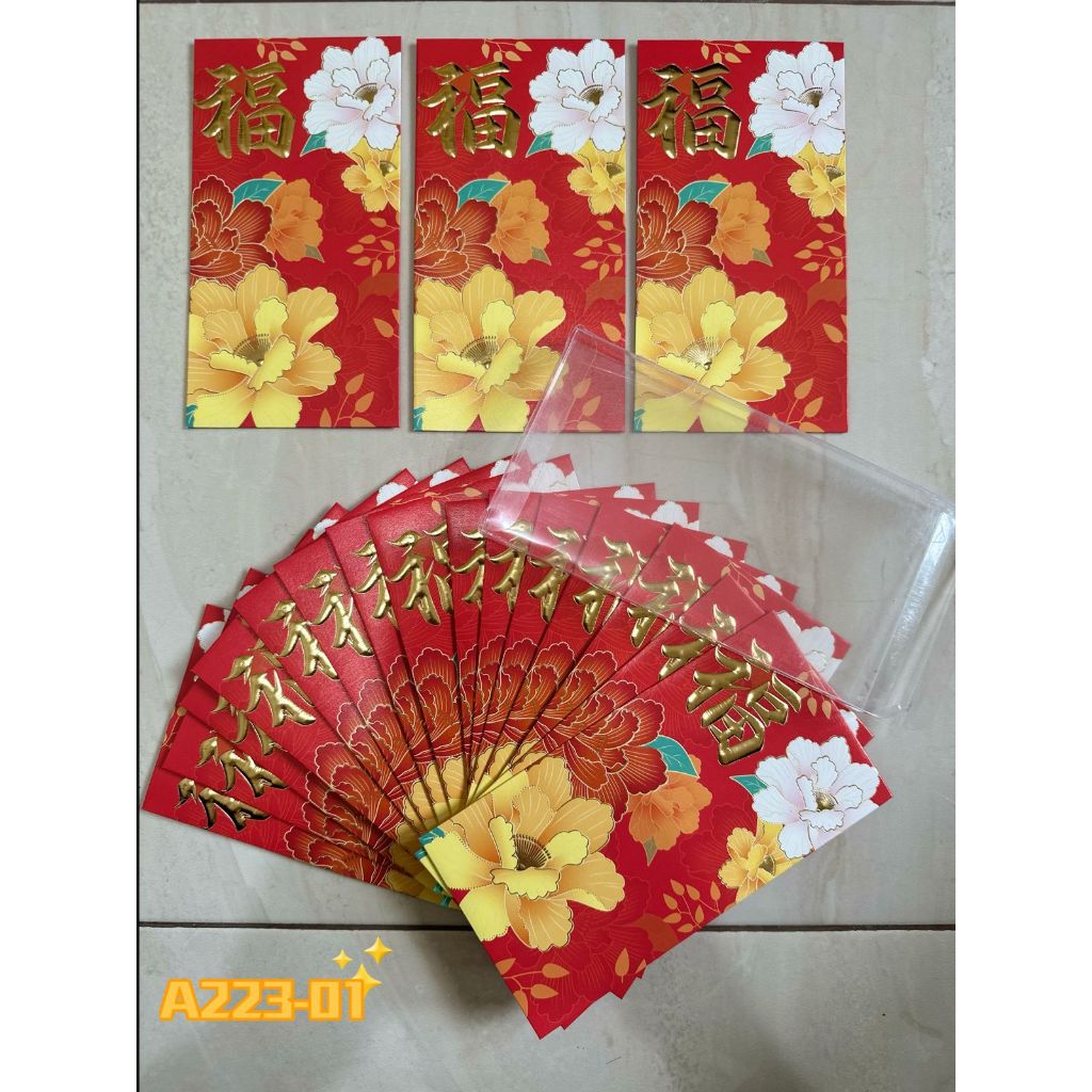 

Angpao Imlek Shio Ular 2025 / Ampao Isi 18 Lembar Kemasan Box Mika Tulisan Emas Timbul