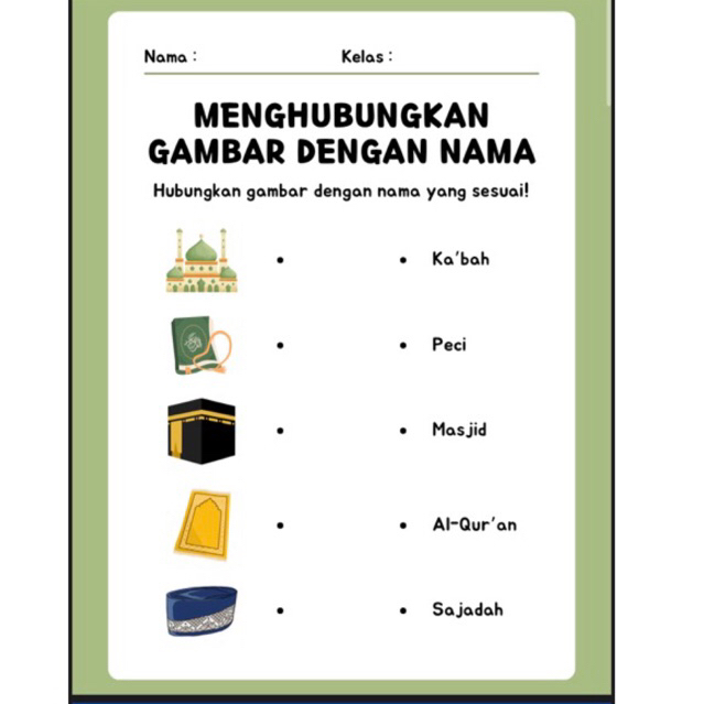 Printable worksheet islami