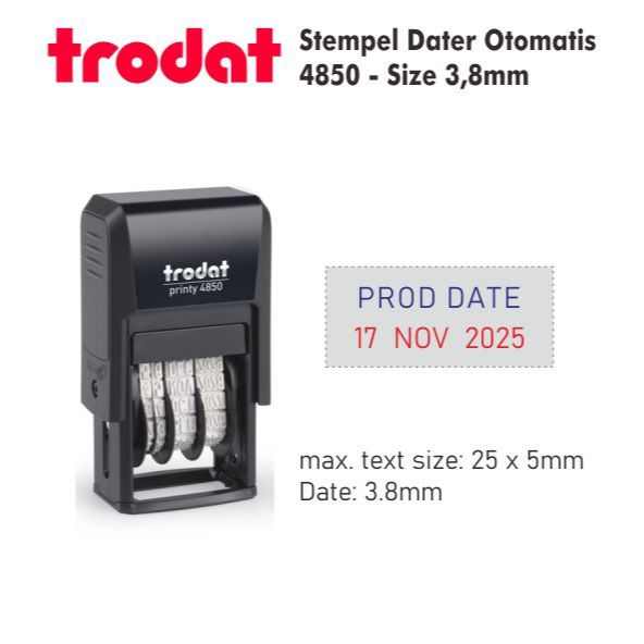 

Trodat 4850 Stempel Tanggal Otomatis Custom Text / Dater Otomatis
