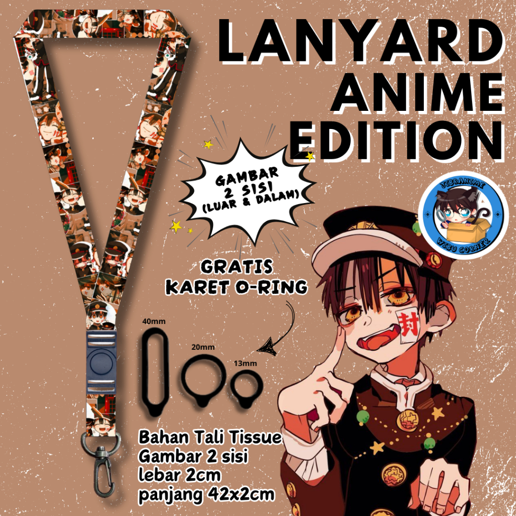 

Lanyard Panjang Anime 2 Sisi / Jibaku Shounen Hanako-kun / gantungan kunci layard keychain
