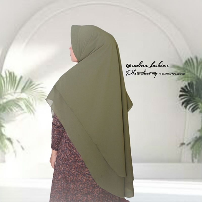 BEST SELLER Jilbab Hijab Khimar Syar'i Kerudung Instan 2 Layer Livia Jumbo Ceruti babydoll