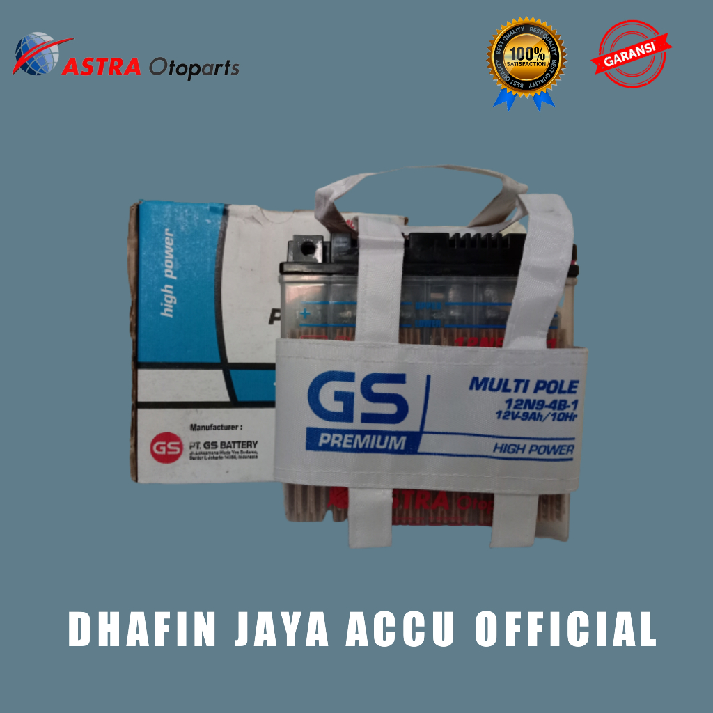 AKI ACCU MOTOR GS ASTRA 12N9-4B-1 12V 9AH TYPE BASAH AKI SUZUKI TANDER 125