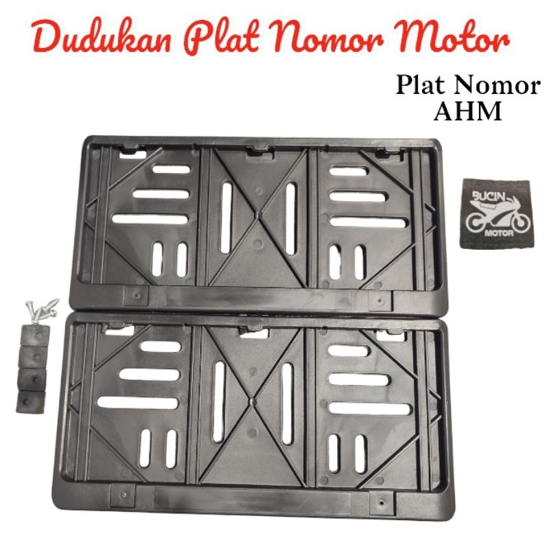COVER PLAT NOMOR MOTOR AHM /DUDUKAN PLAT NOMOR/BINGKAI PLAT NOMOR UNIVERSAL HONDA VARIO BEAT SCOOPY