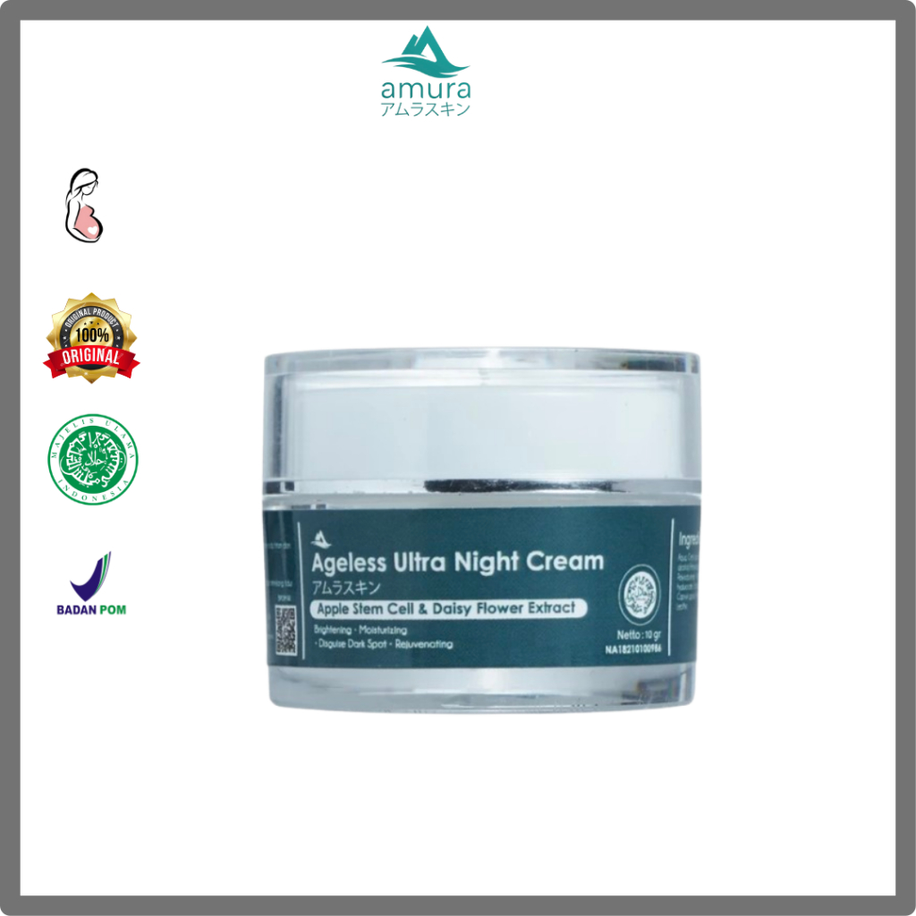 Amura Night Cream - Kencangkan Kulit & Hilangkan Flek Hitam