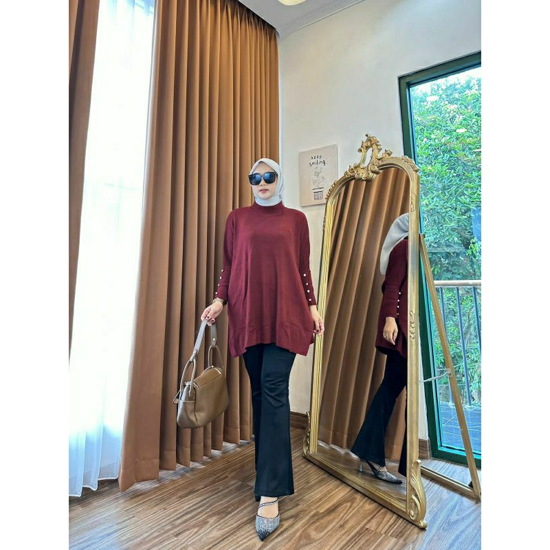 Vanilla Batwing Top, kaos jumbo bahan rajut premium fit to XXXXXL ld 150-180 termurah terlaris kekin