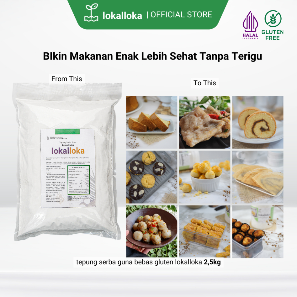 

HG Tepung Serba Guna Bebas Gluten Lokalloka 2,5kg Pengganti Teru
