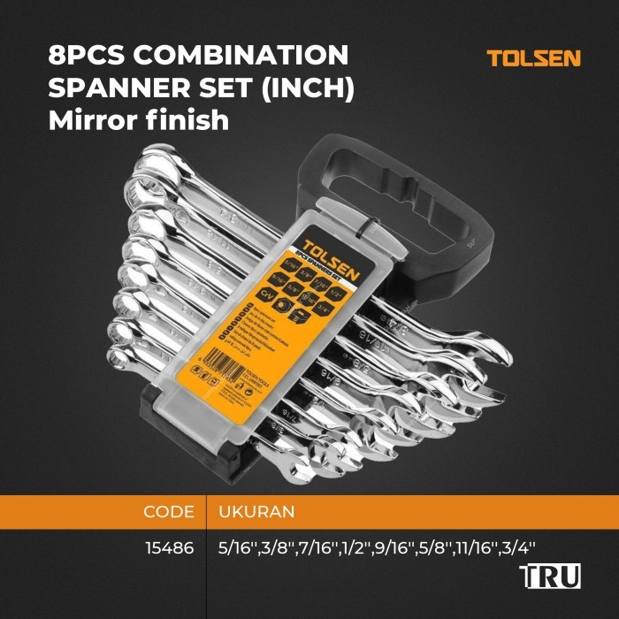 TOLSEN 8 PCS  Kunci ring pas set lengkap  15486