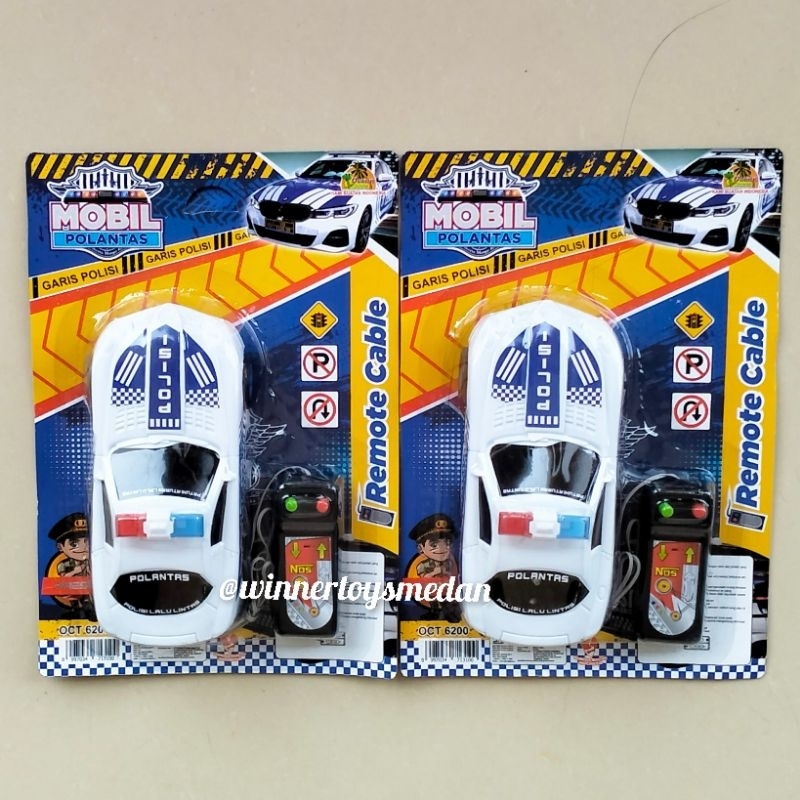 Mainan Mobil Polisi Remote Cable / Mobil Remote Polantas / Mainan mobil remote control murah kabel (